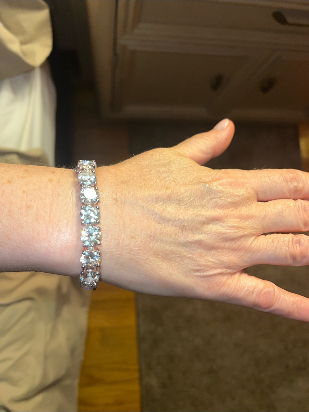 Sterling Silver tennis bracelet with cubic zirconia - Picture 5 of 6